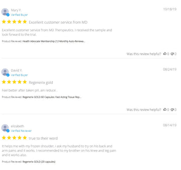 Regenerix Gold Testimonials: August–October 2019 Reviews