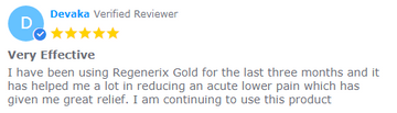 Very Effective – Relief From Lower Back Pain With Regenerix Gold™