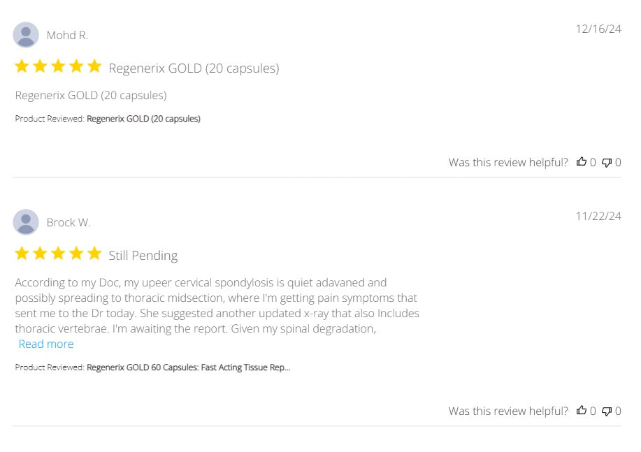 Regenerix Gold Testimonials: November &amp; December 2024 Reviews