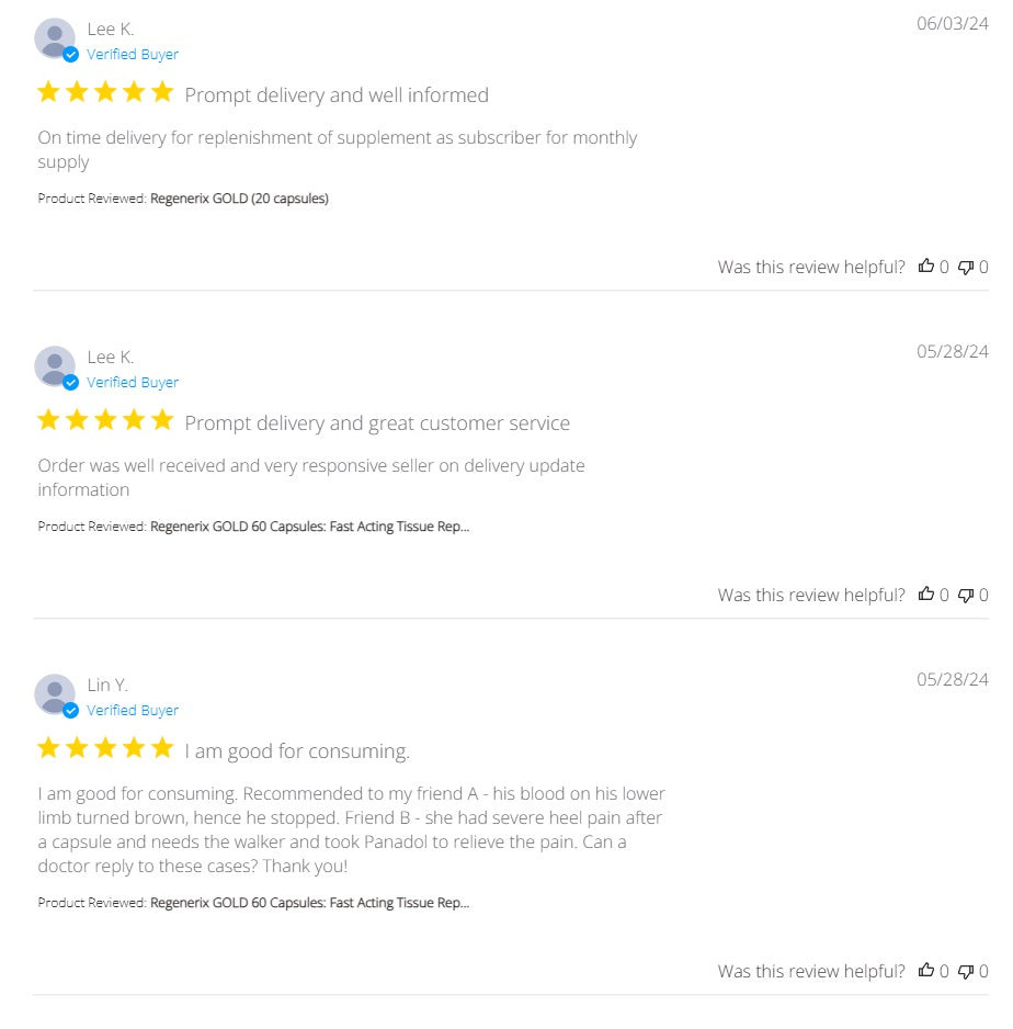 Regenerix Gold Testimonials: May & June 2024 Reviews