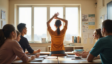 Teacher stretches to Relieve Back and Neck Pain During Class