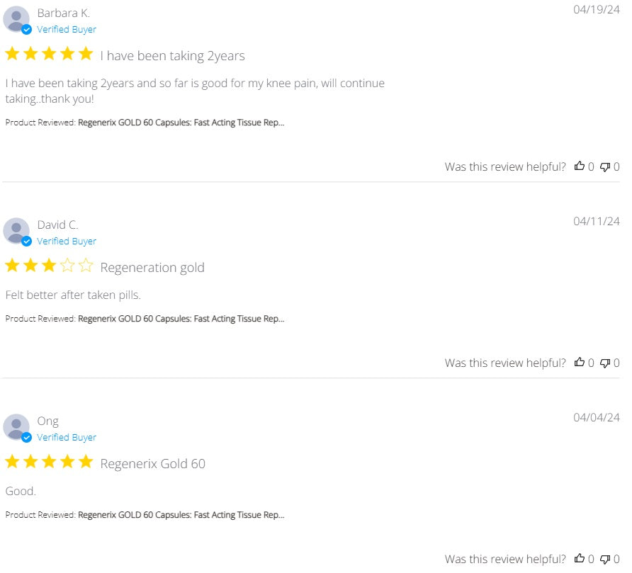 Regenerix Gold Testimonials: April 2024 Reviews