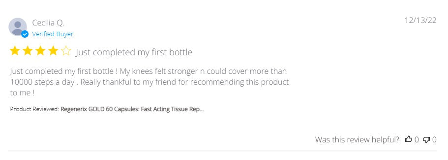 Regenerix Gold Testimonial: December 2022 Review