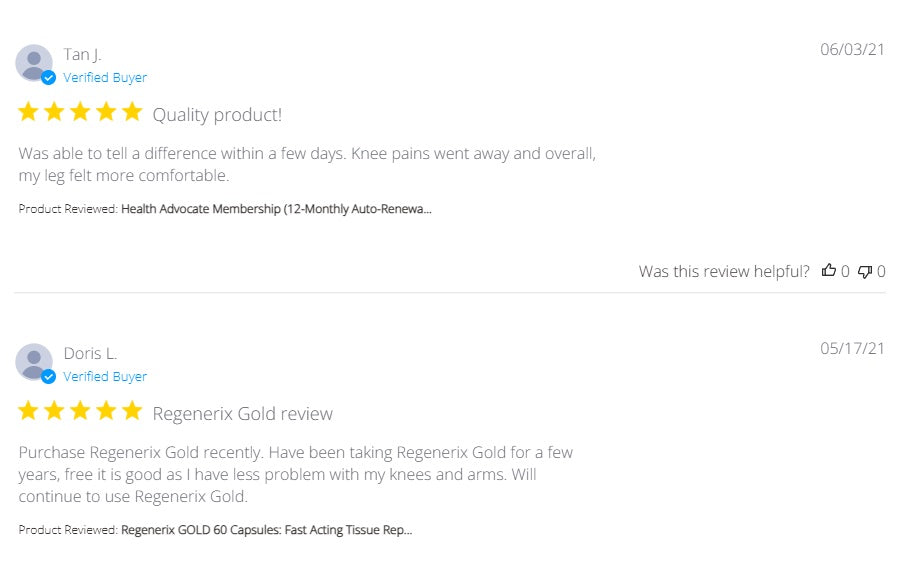 Regenerix Gold Testimonials: May & June 2021 Reviews