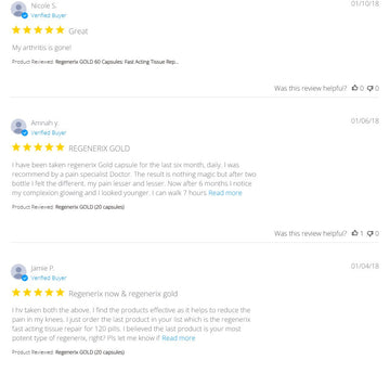 Regenerix Testimonials: Customer Stories from January 2018