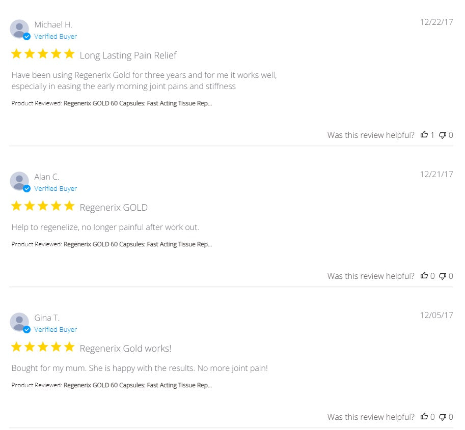 Regenerix Testimonials: Customer Stories from December 2017