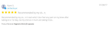 Regenerix Gold Testimonials: Relief and Family Trust (January 2017)