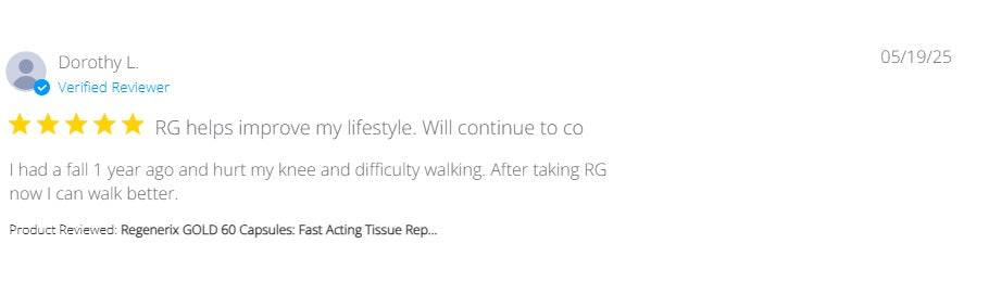 Regenerix Gold Testimonial: Walking Better After a Knee Injury (May 2025 Review)